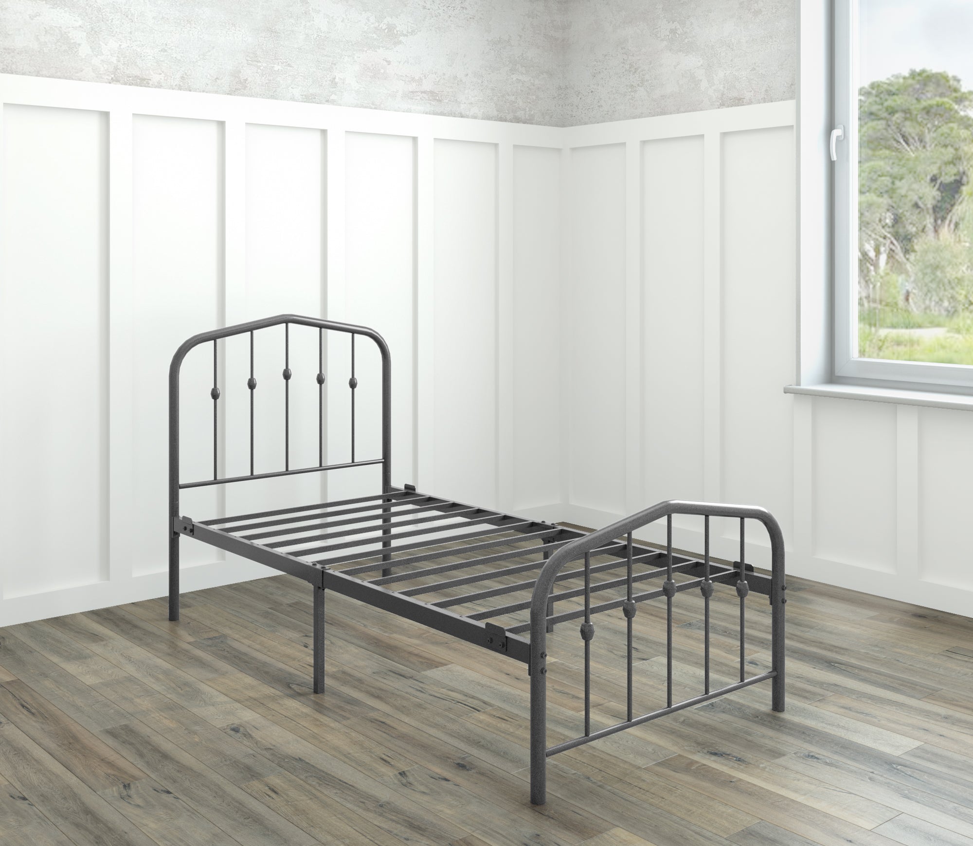 Washington Bed - Charcoal Grey - Ambee21