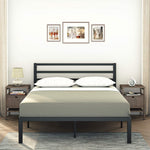 Modern Bed - Black, Metal Bed Frame - Ambee21