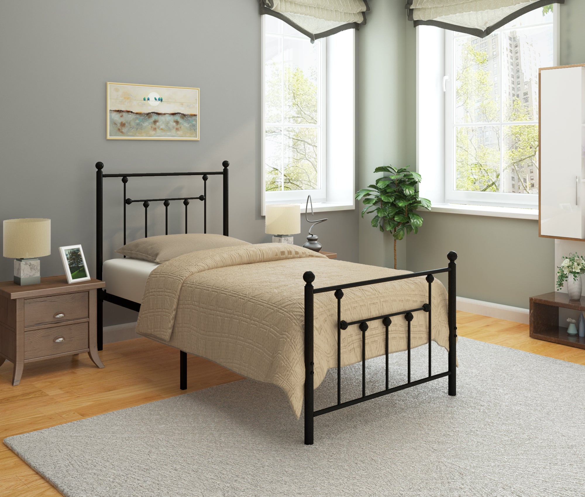 Victorian Bed Frame - Black - Ambee21