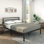 Modern Bed - Black, Metal Bed Frame - Ambee21