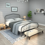 Taj Mahal Bed iron queen bed frame - Charcoal Grey - Ambee21